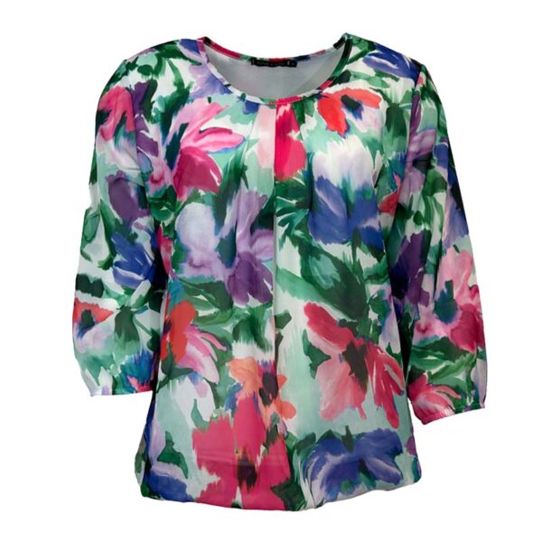 Pink lady shirt 3/4 mouw bloem print