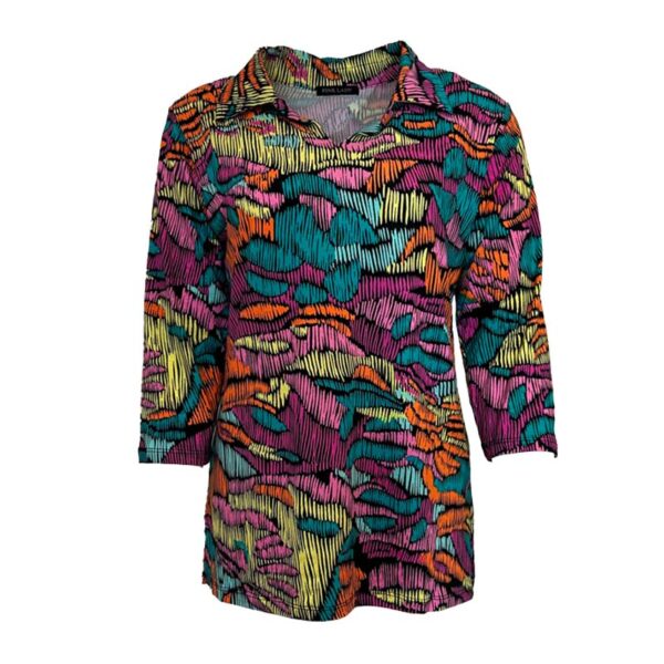 Pink lady shirt 3/4 mouw paars print