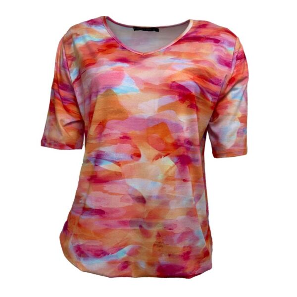 Pink lady shirt korte mouw rode print