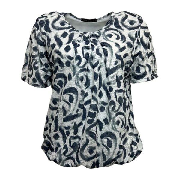 Pink lady shirt korte mouw blauw/wit